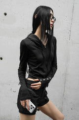 26FW★ SHADOW BUTTON HOODED ZIP-UP