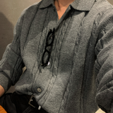 all-day cloth knit collar cardigan