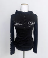 snap lettering hoodie (3colors)