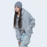 (DUC) Eyelet Stud Hoodie Zip-up Gray