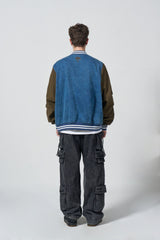 Overpatch Denim Varsity Jacket - KHAKI