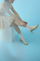 rose strap socks (ivory)