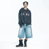Star 8-part denim bermuda pants - LIGHT BLUE