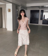 mido peach pink lace bl