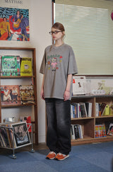 ハローフラワーピグメント半袖Tシャツ