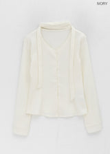 [MADE] Ruet Pleated Tie Blouse