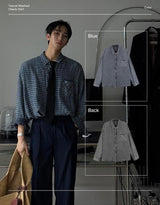 [ASCLO MADE] Tencel Indigo Washed Check Shirt