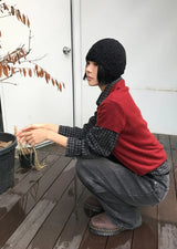 (WOOL) ラクーンカラーニット