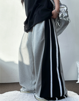 シルバー🩶🤍ツーライントラックバルーンワイドパンツ🖤🩶2カラー