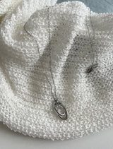 VBB バーティカルスチールロングダブルツインリングレイヤードボールロングネックレスステンレススチール