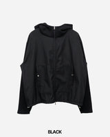 Contrast Highneck Hood Zip-up