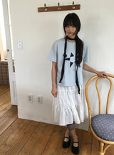 ハリキストライプバンディングミディスカート