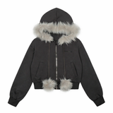 Eva Fur Trim Hoodie Zip-up