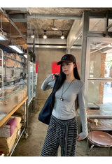 ストライプストラップレースバンドパンツ