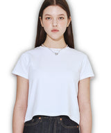 Basic Semi crew neck tee_White