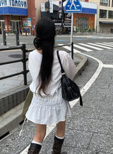 Miao Banding Strap Layered Mini Long Sleeve One Piece