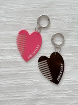 VANLENTINE HEART BRUSH KEYRING (PINK)