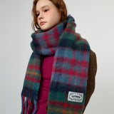 Soft Brushed Check Muffler_Green