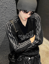 Vネックピグメントトラックブルックリン長袖Tシャツ