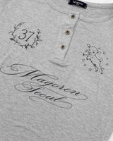 Club No.37 Henley Neck T-Shirt Melange Gray
