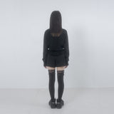 Frilling knit cardigan 001