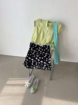 Sheer Floral Midi Skirt (2sizes)