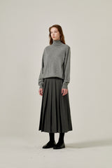 Cashmere turtle neck knit (Grey)
