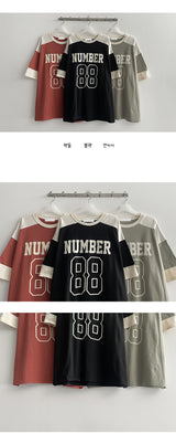 バットボクシーカラー半袖Tシャツ