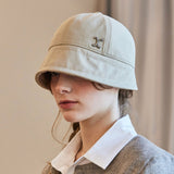 VA Curved Stud Nylon Bonnet Hat / Beige