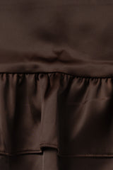 Tie satin blouse_brown