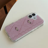 RIBBON ROSE KNIT HARD JELL CASE _ PINK