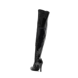 New Thigh High Boots Heel(Glossy Black)