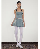 rirri SS Distressed Stone-Wash 100% Cotton Stretch Denim Camisole Dress - Casual Edit