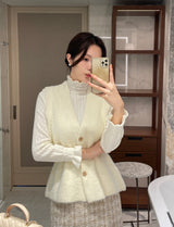 Shua Mink Smoke Peplum Knit Vest