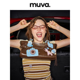 muva. 本革 オイルワックスレザー バイカー風 ショルダーバッグ