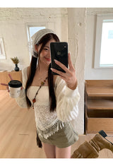  Tassel France Lace  Pad Tube Top