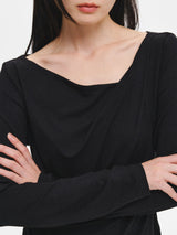 DRAPE SHIRRING LONG SLEEVE T-SHIRT