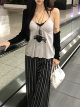 Sunday Home Stripe Lounge Button Wide Pants