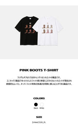 ピンク ブーツ Tシャツ (2color)