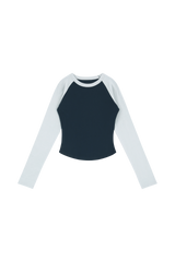 C ラグランロングスリーブTシャツ_ネイビー