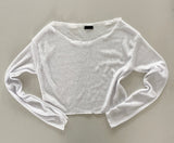 Arok Boat Neck Boucle Long Sleeve Cropped Loose Fit Knit 3 Colors