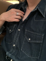  Billy Western Two Pocket Denim Long Sleeve Shirt