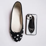 [Glass] black dot shoes case 