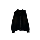 cat brush fleece hood zip-up