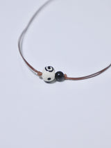 wood round swirl ネックレス
