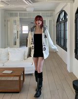 Loud Corduroy Stud Fur Hood Zip-Up