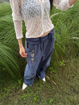 Khaki Cargo Wide Leg Straight Pants