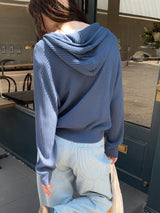 [ORIGINAL] Soda Summer Ribbed Knit Zip-up Hoodie