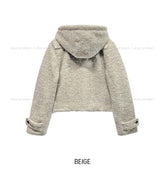 [wool 20%] Dawson Hairy Hooded Duffle Coat