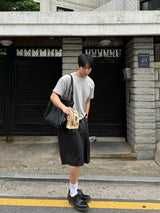 フォールドクロップロールアップ半袖Tシャツ
